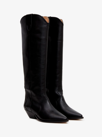 Isabel Marant womens Denvee Leather Knee High Boots in Black 