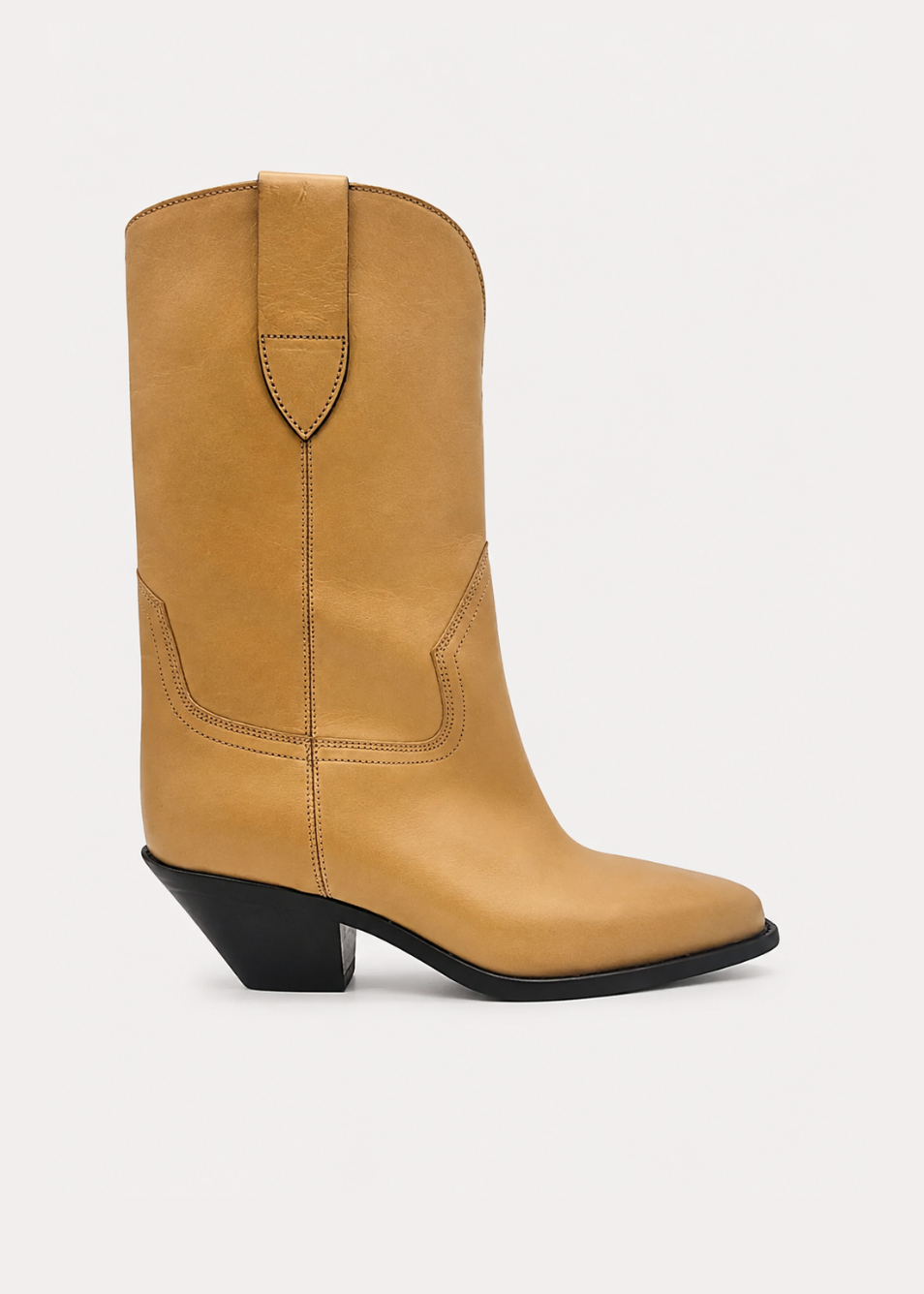 Isabel Marant womens cowboy Dahope Leather Boots in Natural tan