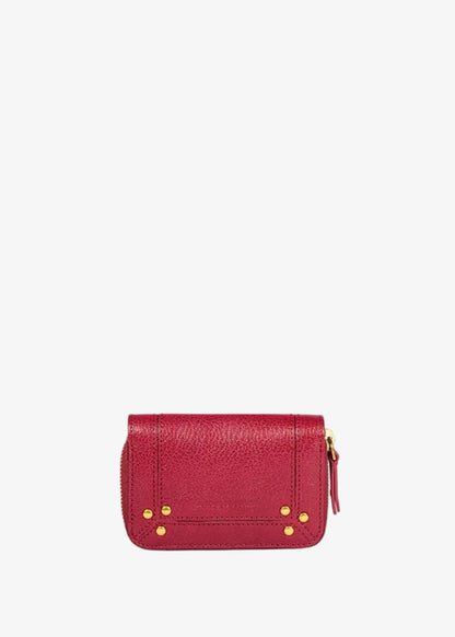 JEROME DREYFUSS Henri Mini Wallet in Carmin Red