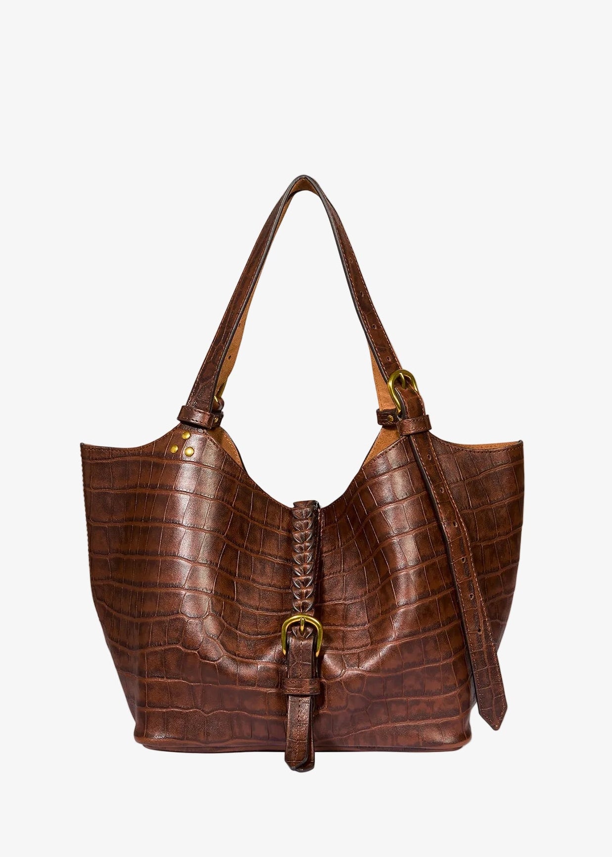JEROME dreyfuss womens handbags Joseph S Shoulder Bag in Imprimé Croco Cigare Sheepskin
