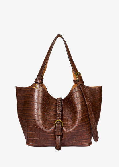 JEROME dreyfuss womens handbags Joseph S Shoulder Bag in Imprimé Croco Cigare Sheepskin