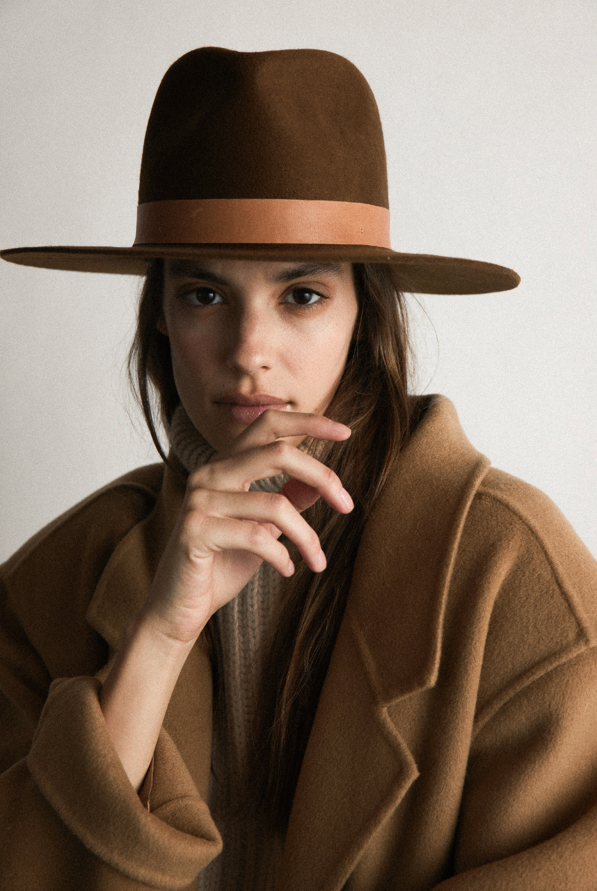 Person wearing Janessa Leone Wool The Stewart Hat