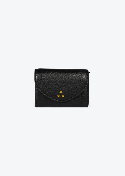 Jerome Dreyfuss Helmut Wallet in Noir Lampskin