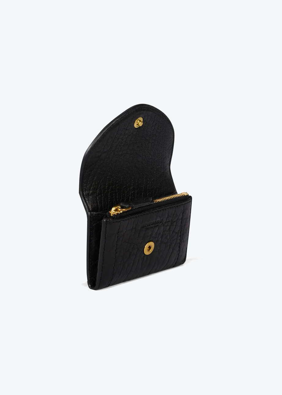 Jerome Dreyfuss Helmut Wallet in Noir Lampskin