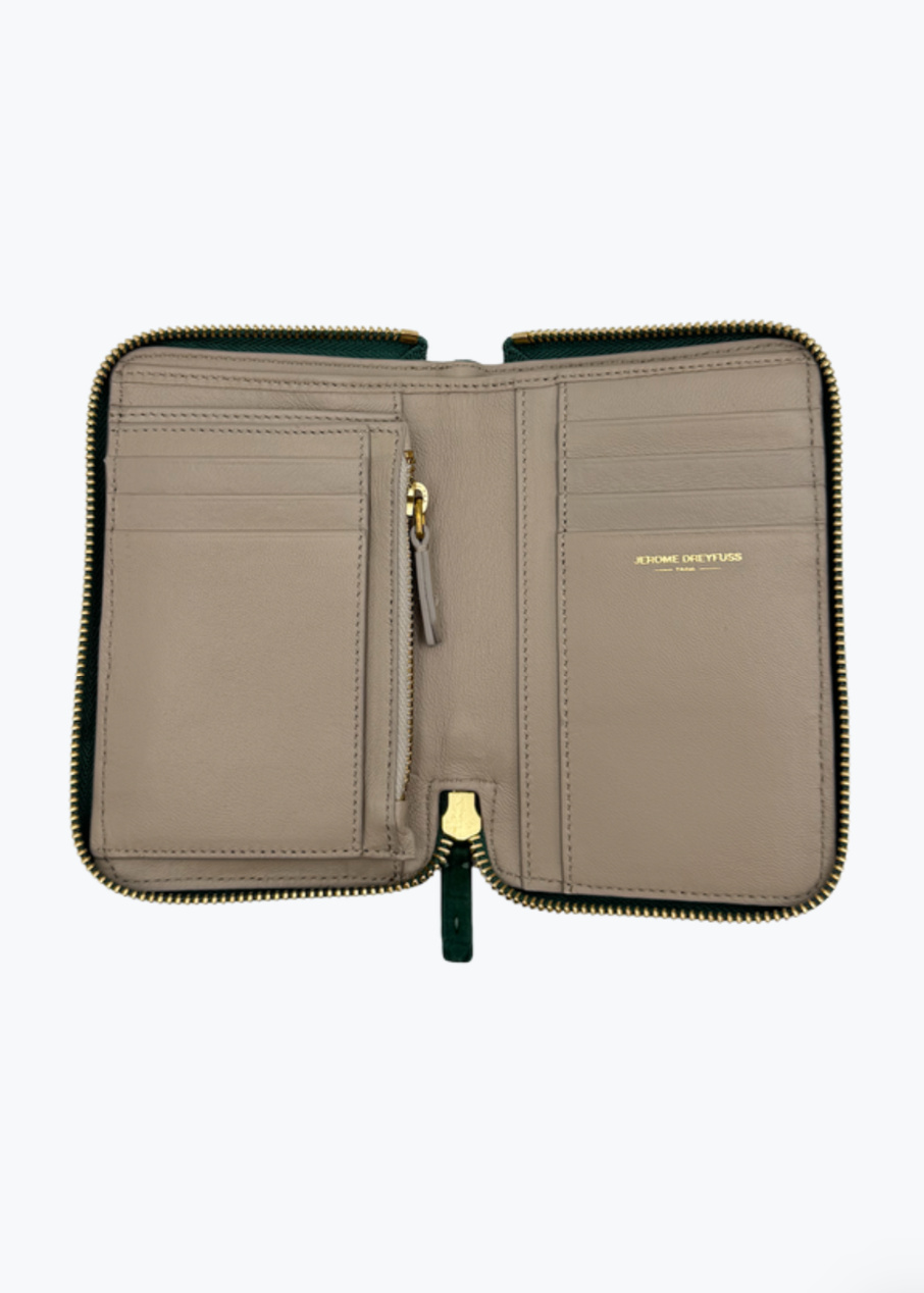 Jerome Dreyfuss Julien Wallet in Emerald Suede