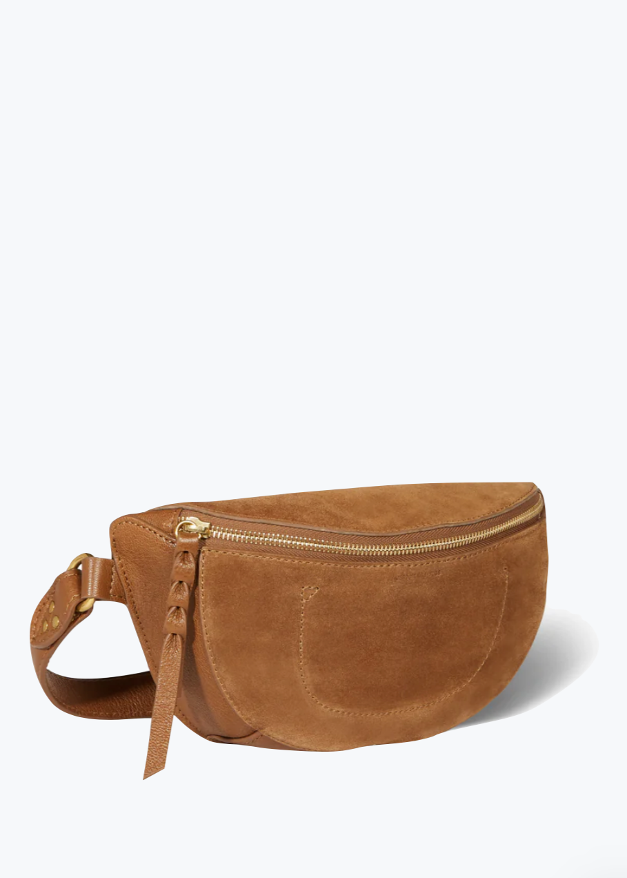 Jerome Dreyfuss Lino Waist Banana Bag in Split Suede Tabac