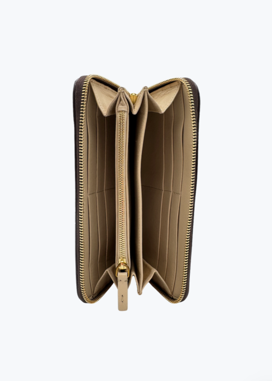 Jerome Dreyfuss Malcom Wallet in Croco Embossed Leather Aubergine