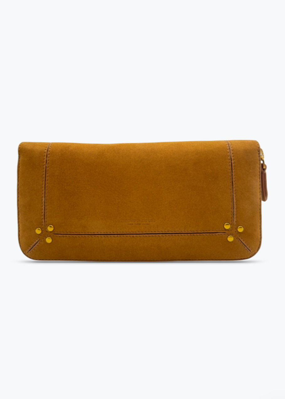 Jerome Dreyfuss Malcom Wallet in Taurillon Leather Tabac
