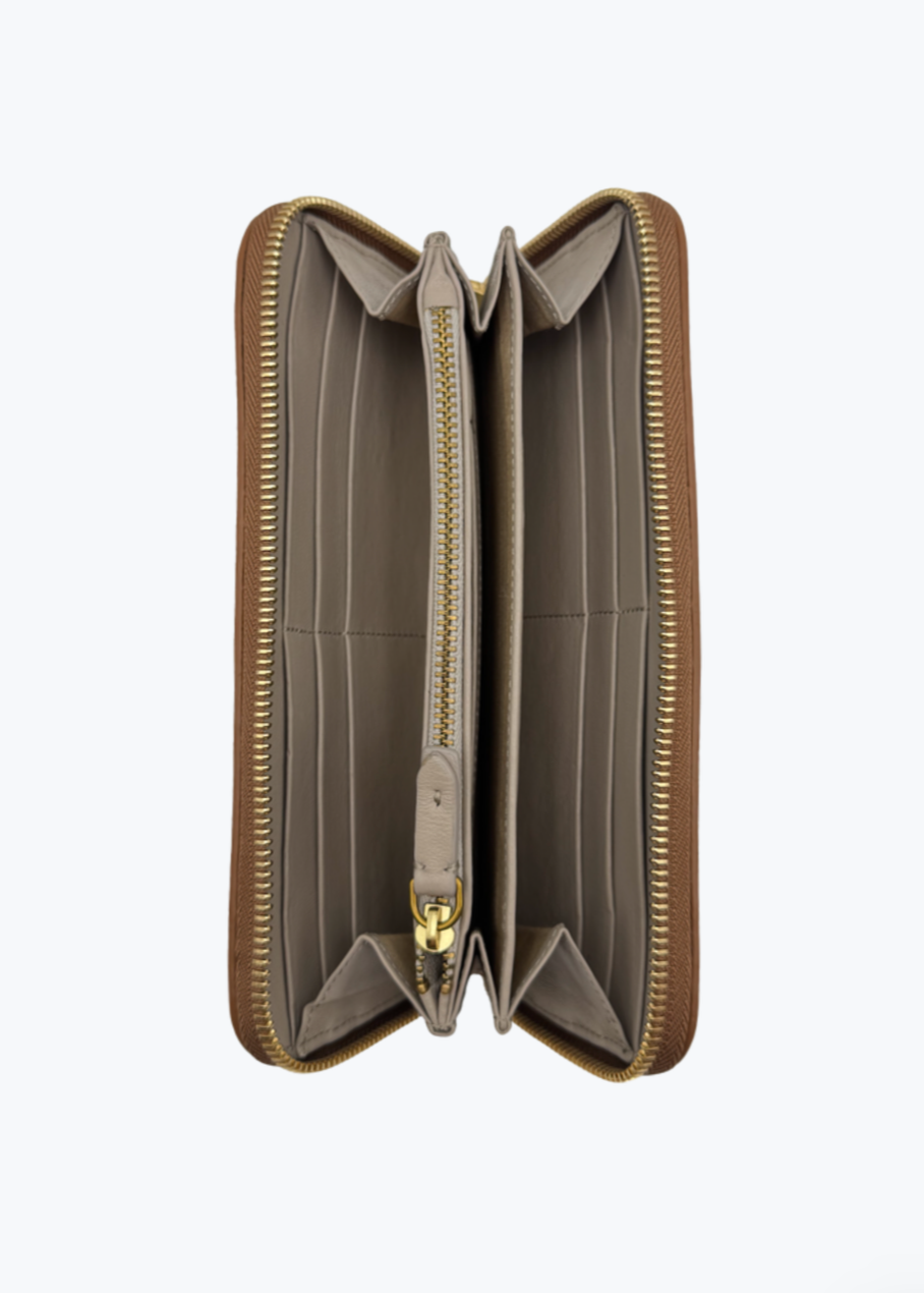Jerome Dreyfuss Malcom Wallet in Taurillon Leather Tabac