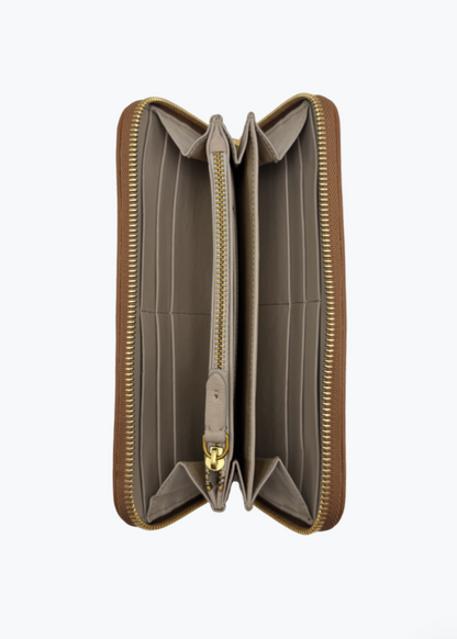 Jerome Dreyfuss Malcom Wallet in Taurillon Leather Tabac