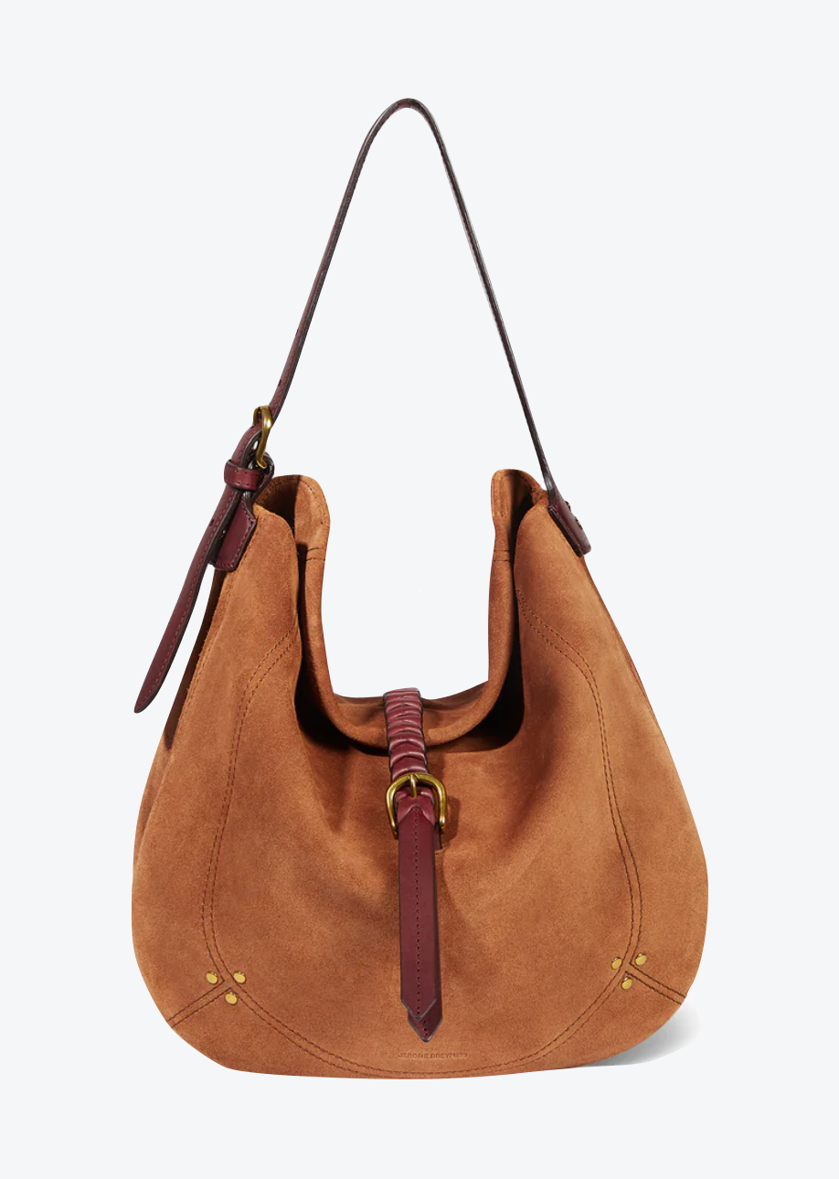 Jerome Dreyfuss womens Luis Bag in Split Suede Caramel
