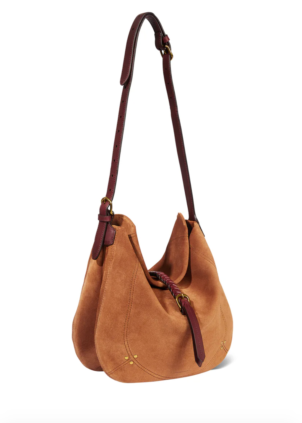 Jerome Dreyfuss womens Luis Bag in Split Suede Caramel