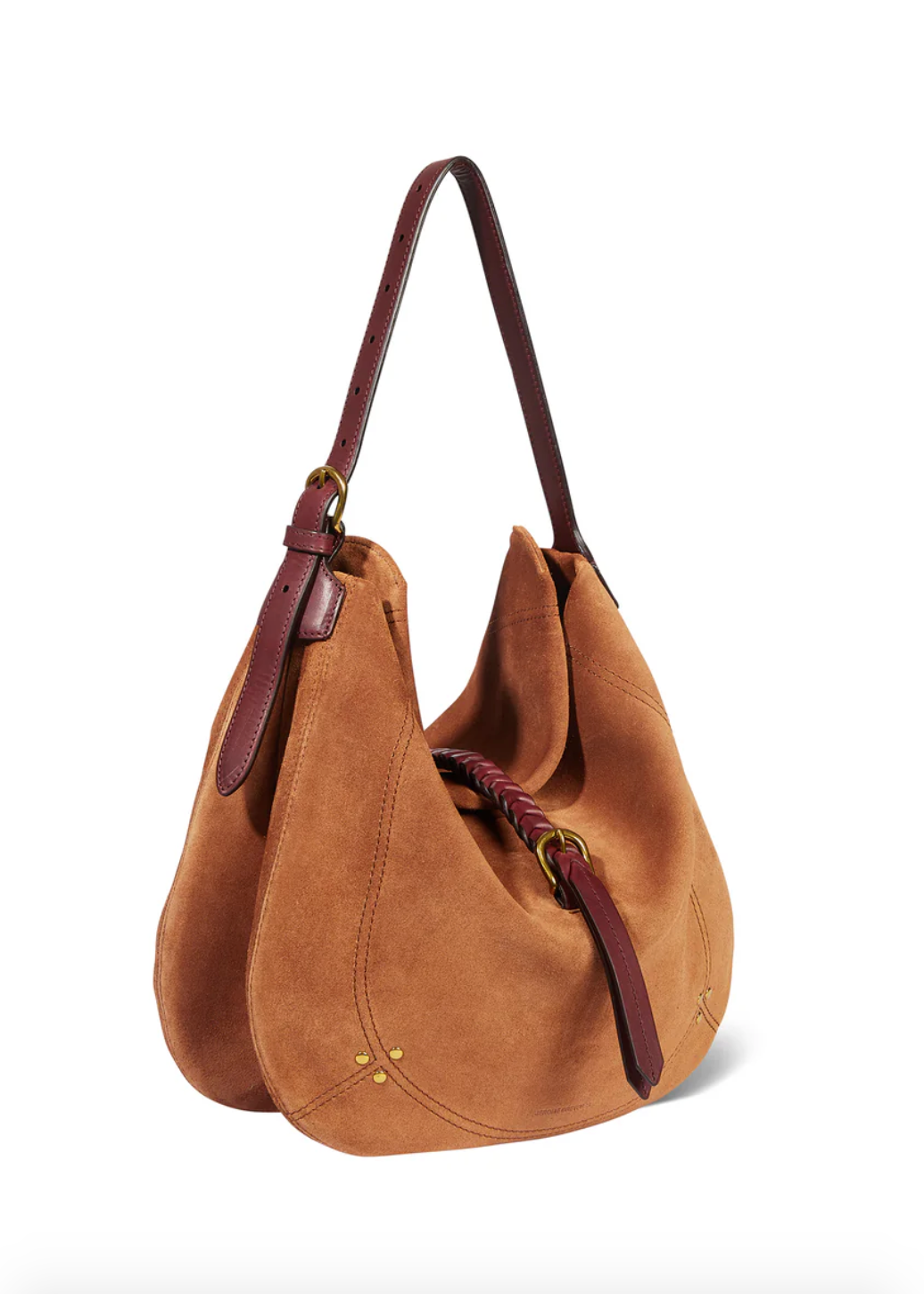 Jerome Dreyfuss womens Luis Bag in Split Suede Caramel