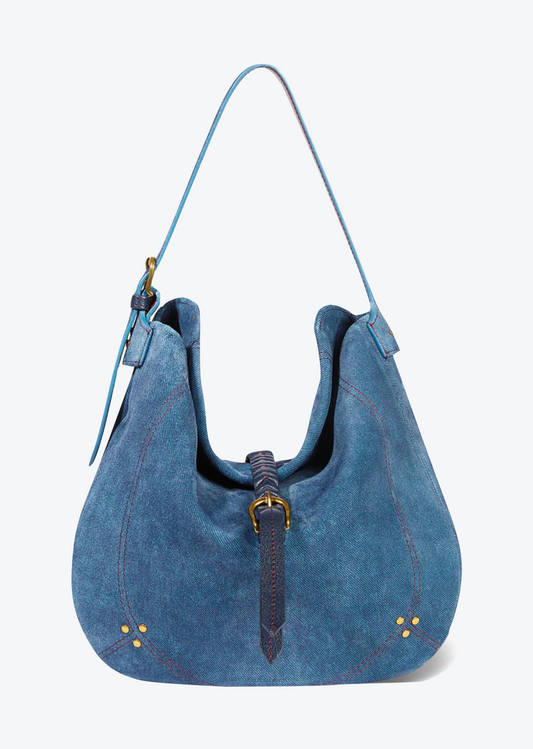 Jerome Dreyfuss womens Luis Bag in Split Suede Jeans