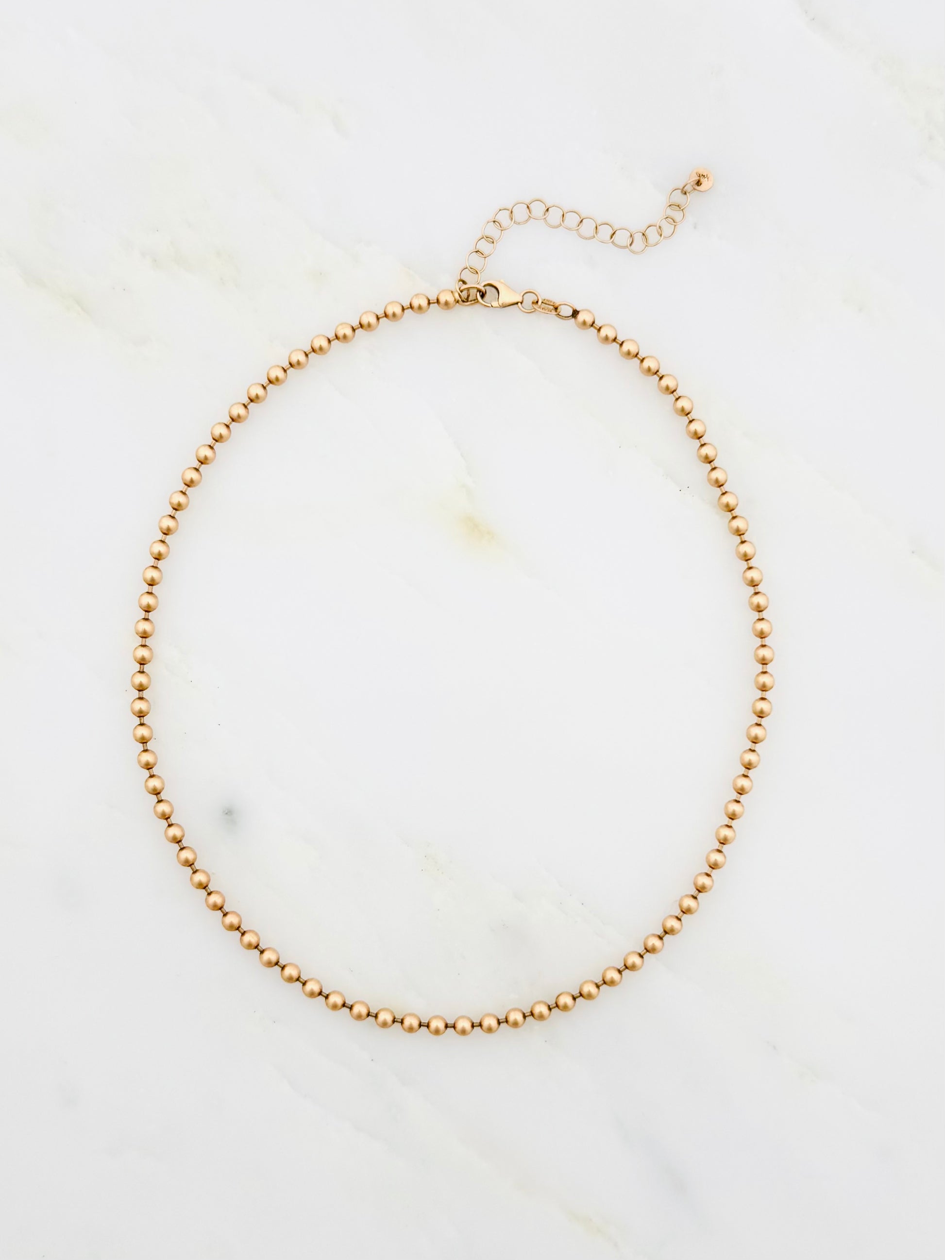 Julez Bryant fine jewelry 14k rose gold 2mm Ball Chain Necklace