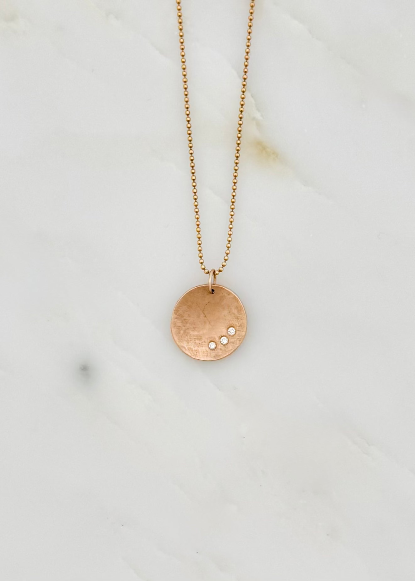 Julez Bryant fine jewelry 14k rose gold Sage Small Pendant with Diamonds