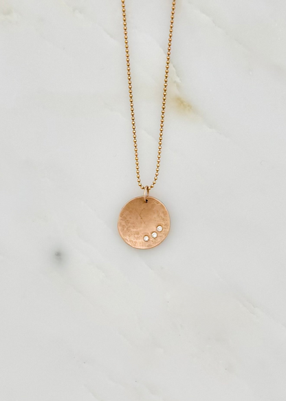 Julez Bryant fine jewelry 14k rose gold Sage Small Pendant with Diamonds