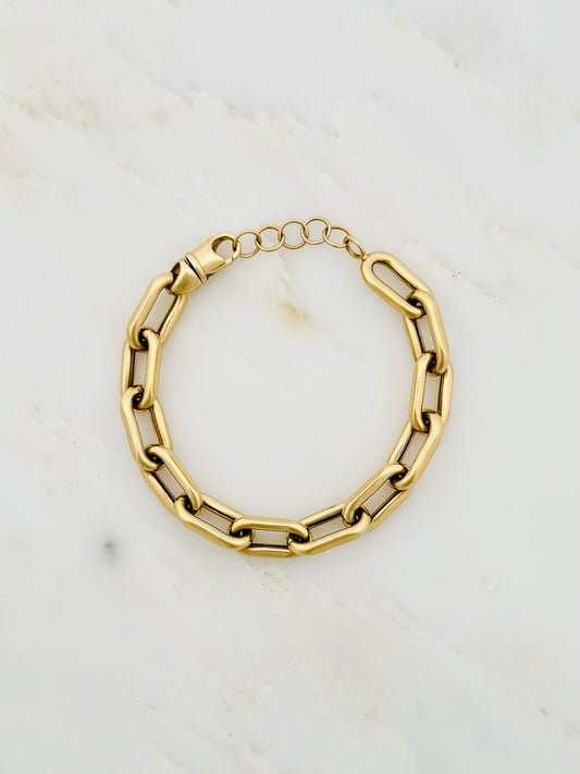 Julez Bryant fine jewelry 14k yellow gold 8mm Mica Link Bracelet