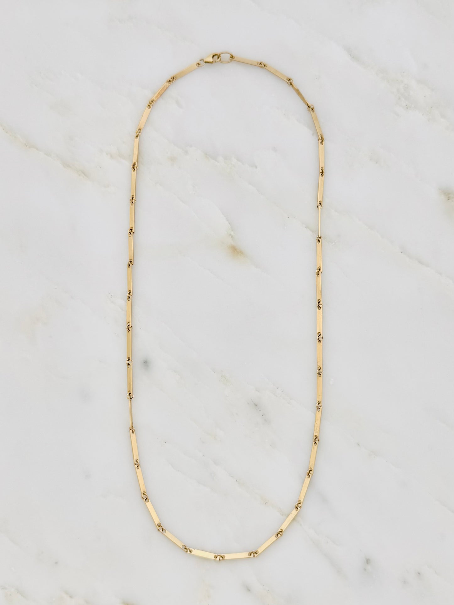 Julez Bryant fine jewelry 14k yellow gold Doey Flat Link Bar Chain