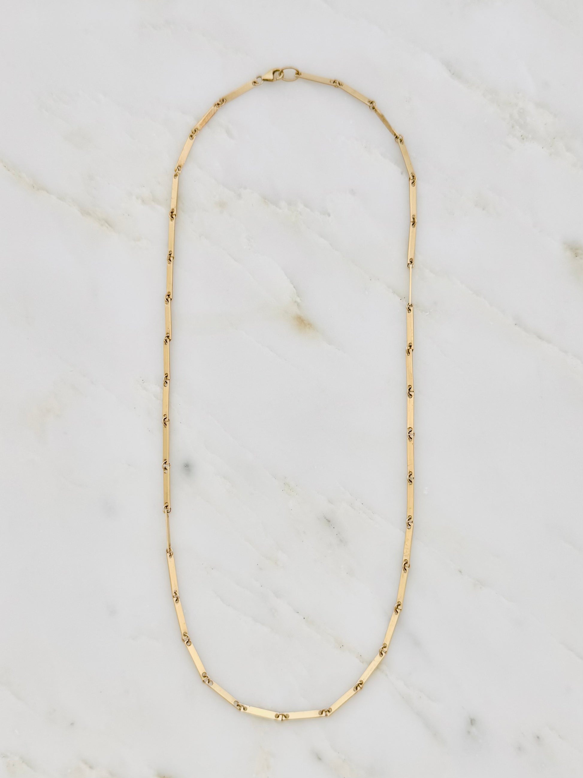 Julez Bryant fine jewelry 14k yellow gold Doey Flat Link Bar Chain