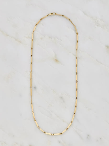 Julez Bryant fine jewelry 14k yellow gold Doey Flat Link Bar Chain