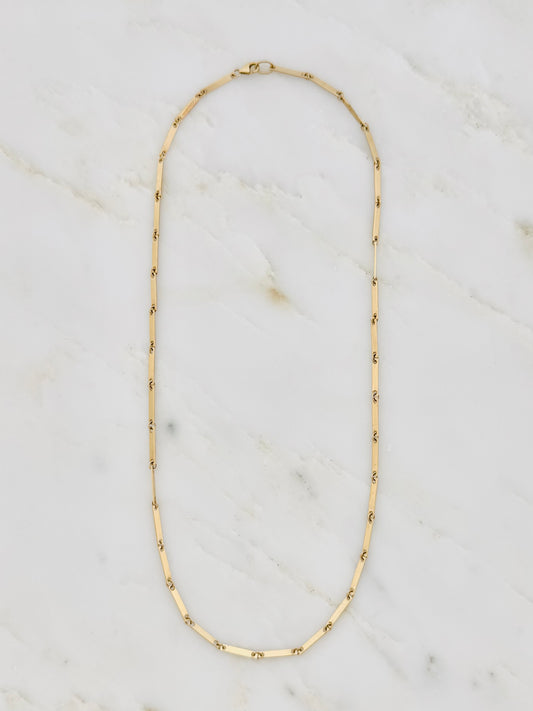 Julez Bryant fine jewelry 14k yellow gold Doey Flat Link Bar Chain