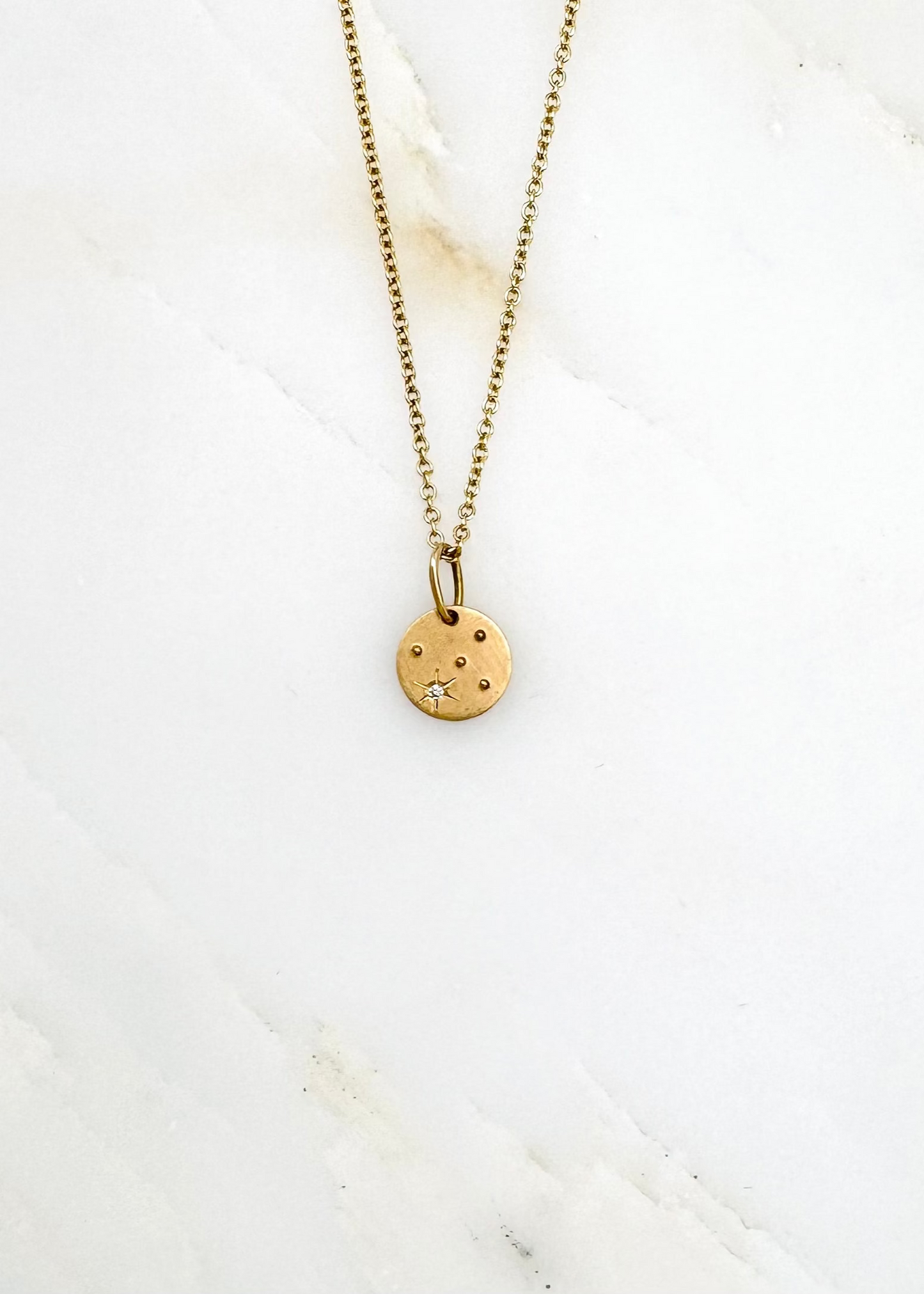 Julez Bryant fine jewelry 14k yellow gold diamond Teeny Tiny Stars Charm Necklace