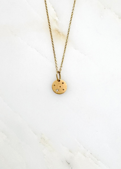 Julez Bryant fine jewelry 14k yellow gold diamond Teeny Tiny Stars Charm Necklace