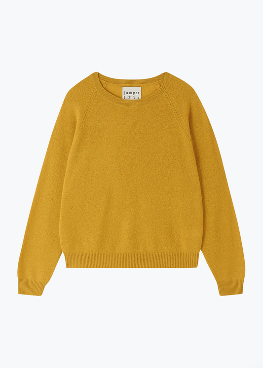 Jumper1234 Cashmere Crop Crew in Spicy Mustard