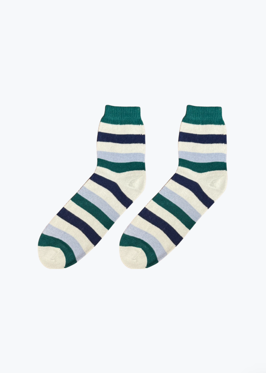 Jumper1234 Cashmere Gradient Stripe Socks in Green