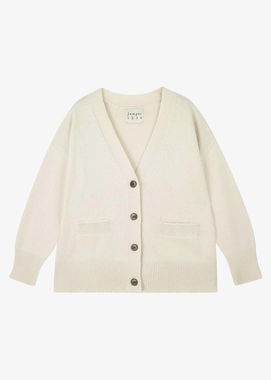 Jumper1234 womens Cashmere Boyfriend Heavy Cardigan in Stone