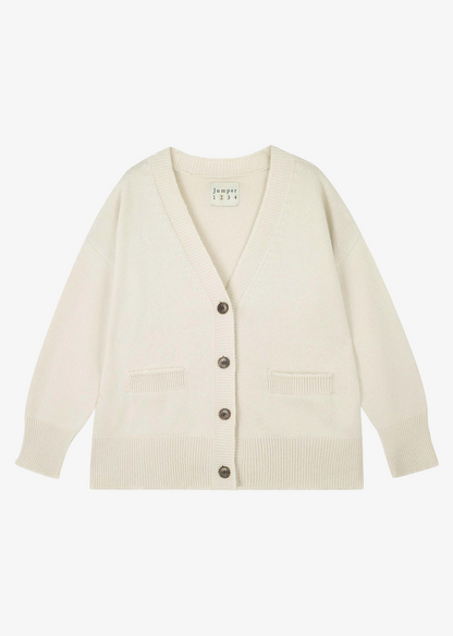 Jumper1234 womens Cashmere Boyfriend Heavy Cardigan in Stone