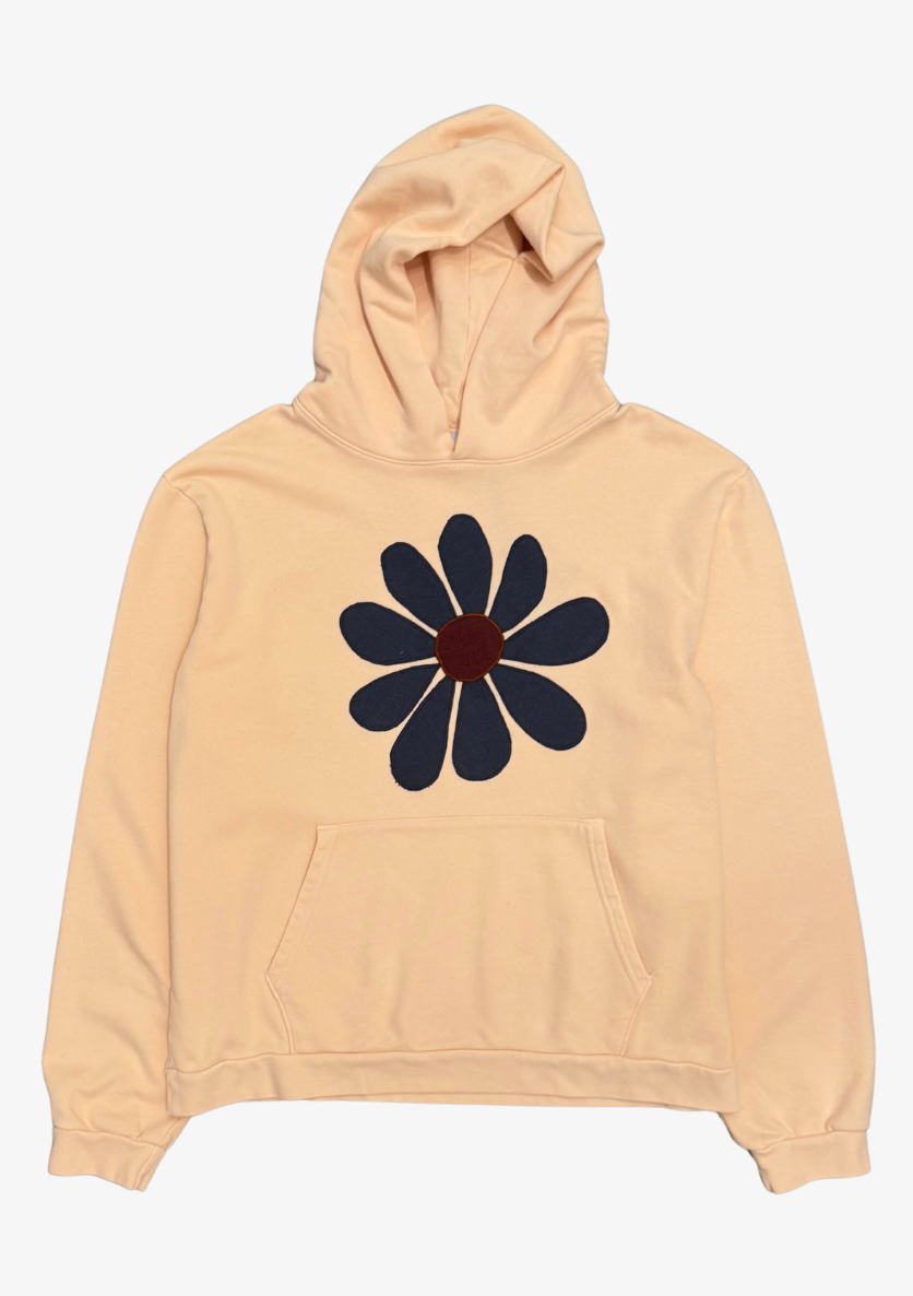 Kate Sando One-of-a-Kind Flower Hoodie in Peach