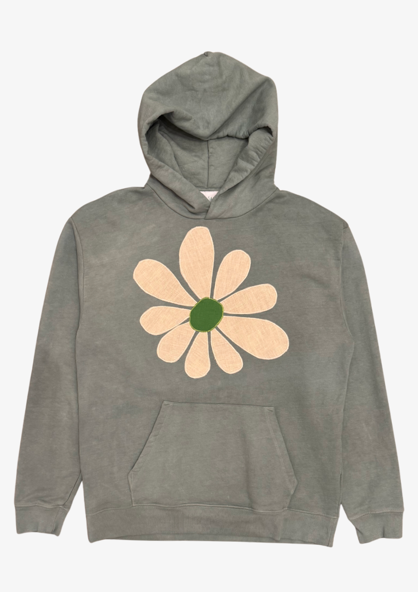 Kate Sando One-of-a-Kind Flower Hoodie in Sage