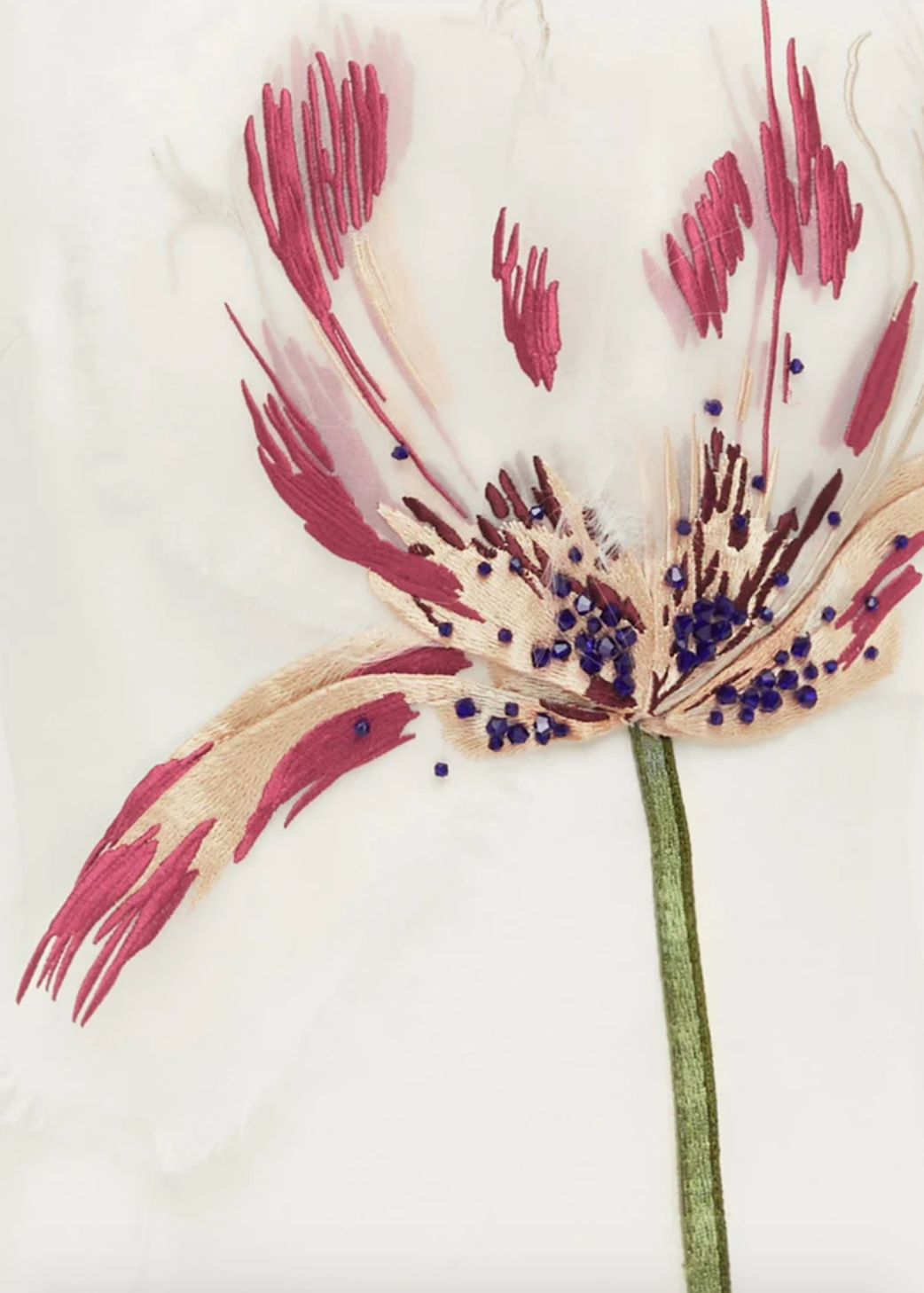 Details of LEO LIN Regina Embellished Wool Blend Midi Dress Snow White