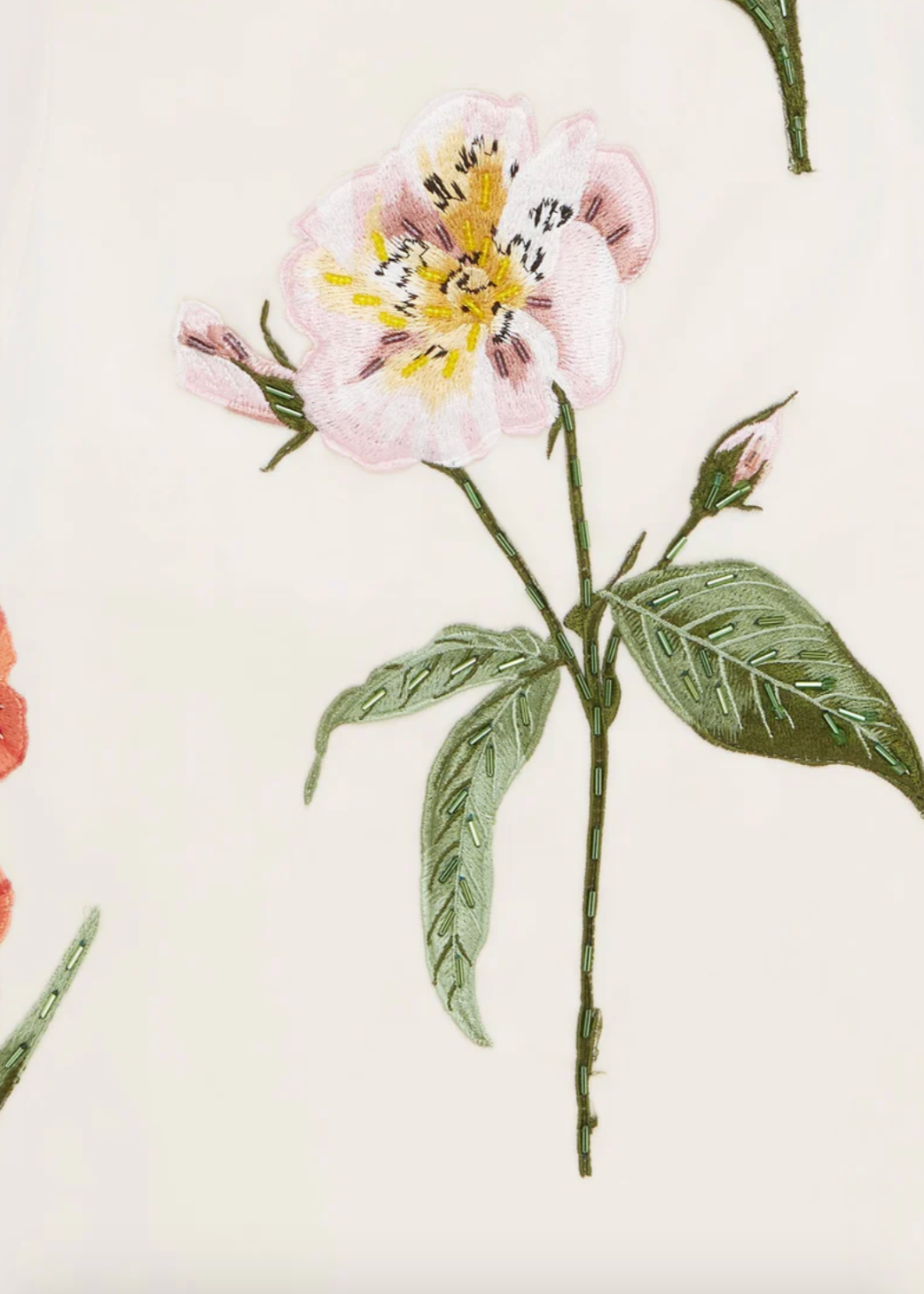 Details of LEO LIN Rosario Velvet Mini Dress Botanical Print Snow White