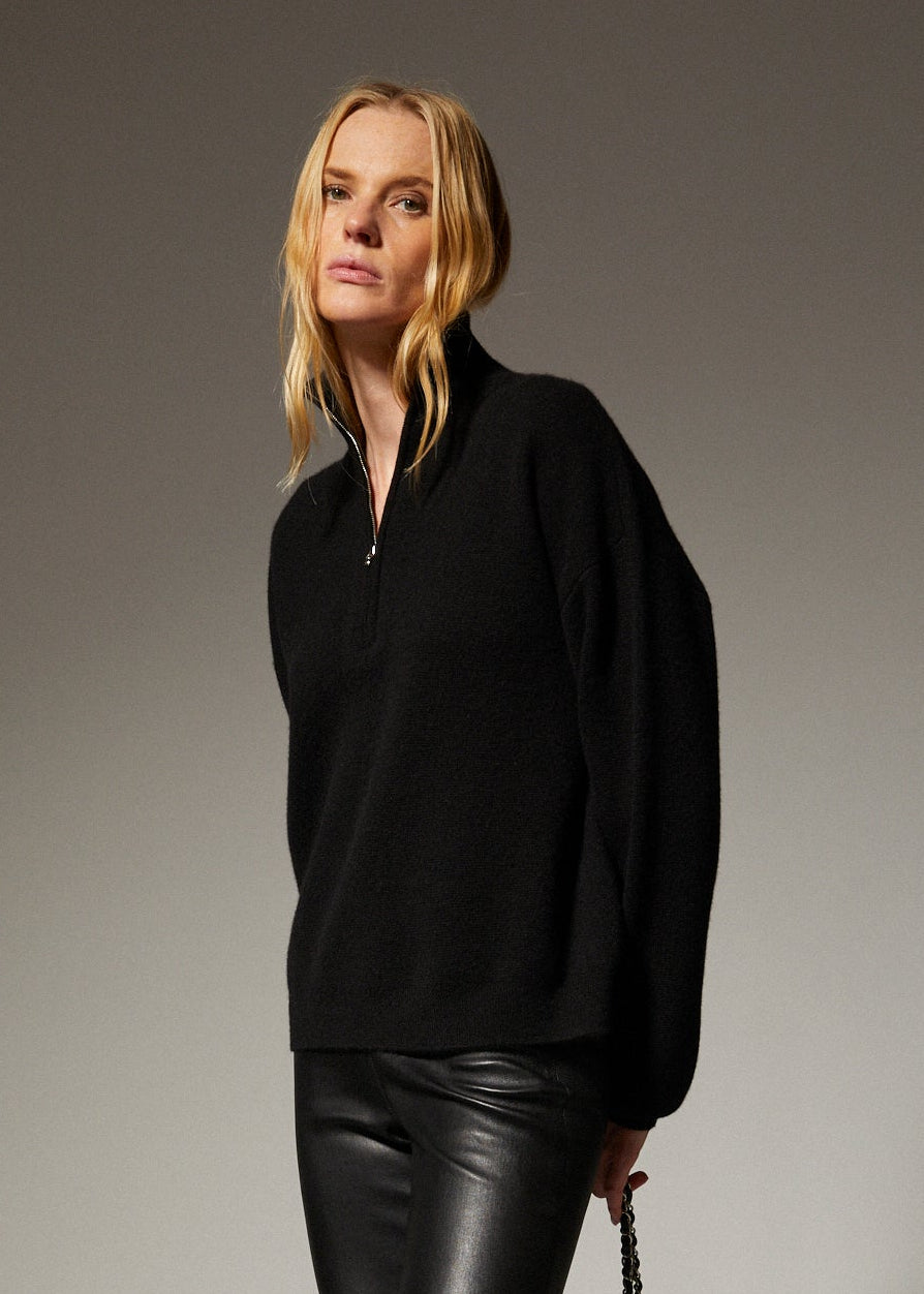 QUARTER ZIP SWEATER
