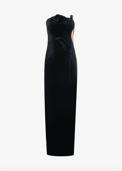 Leo Lin Marilyn Velvet Gown Black Ebony