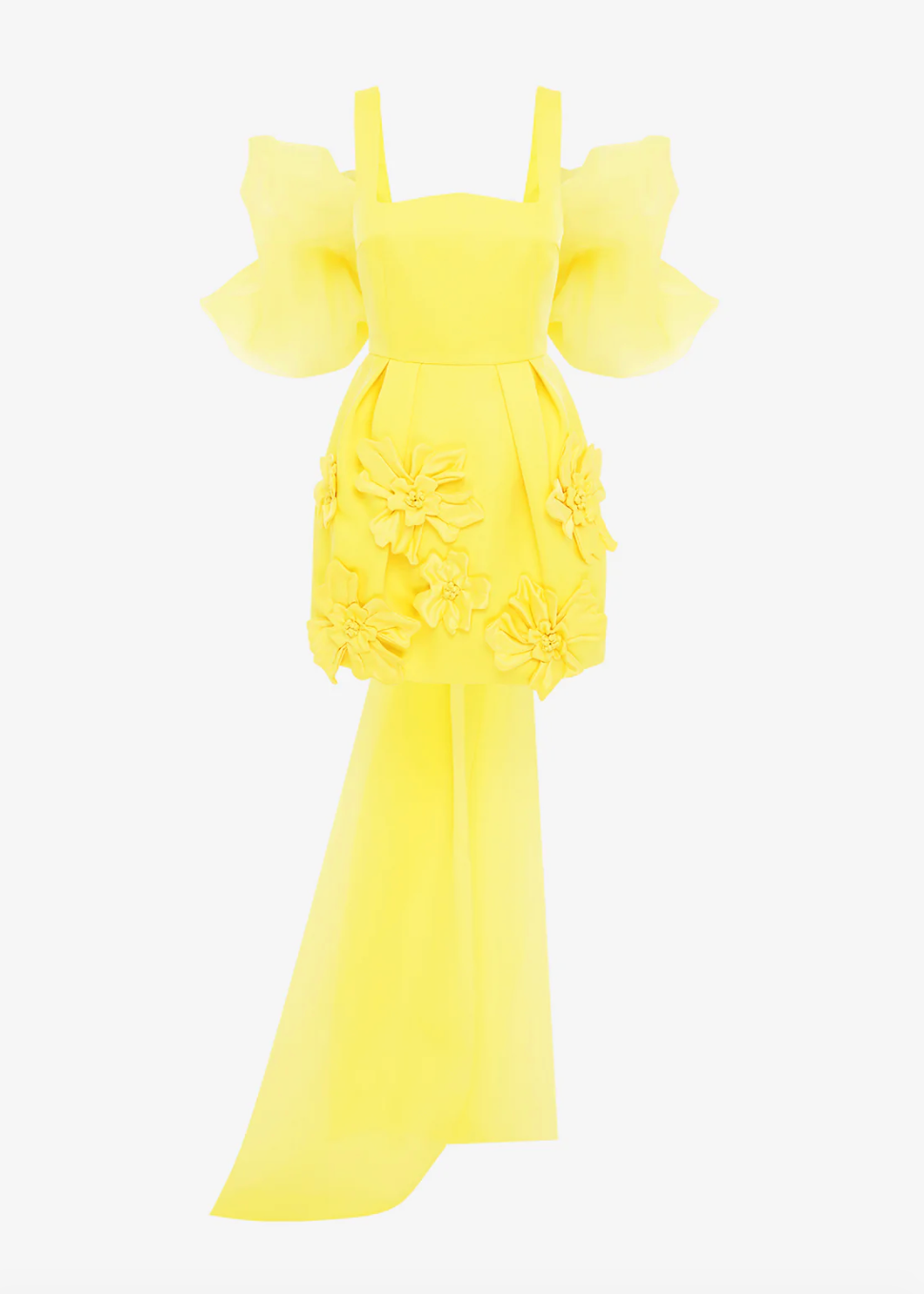 Leo Lin Piper Appliqué Mini Dress & Cape Set Sunshine Yellow