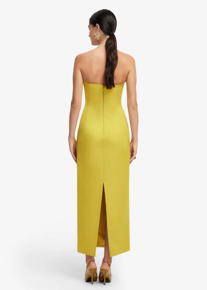 Person wearing Leo Lin Rayna Appliqué Floral Bustier Maxi Dress