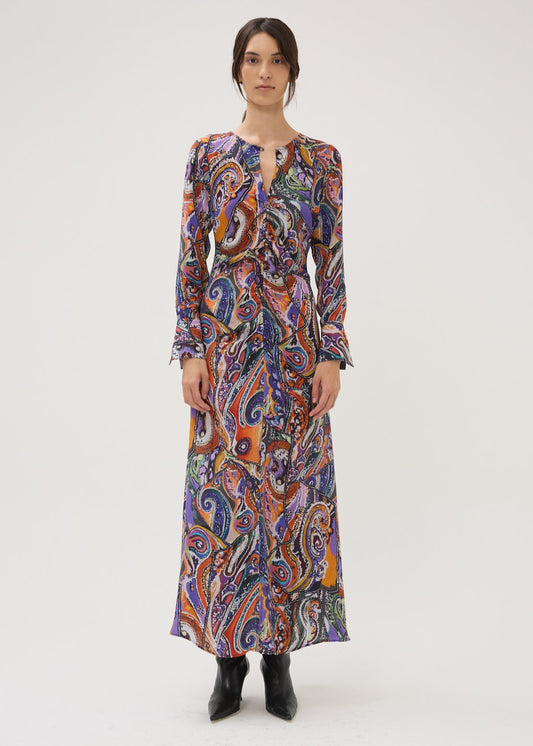 Person wearing Maria Cher Frank Anouk Long Dress Printed Silk