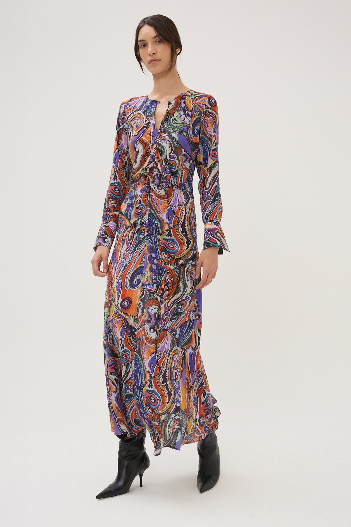 Person wearing Maria Cher Frank Anouk Long Dress Printed Silk