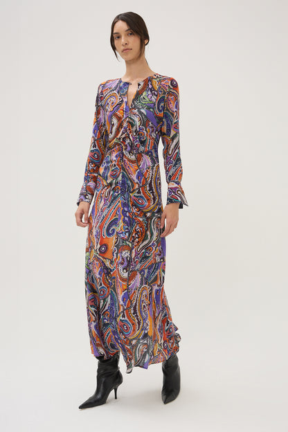 Person wearing Maria Cher Frank Anouk Long Dress Printed Silk