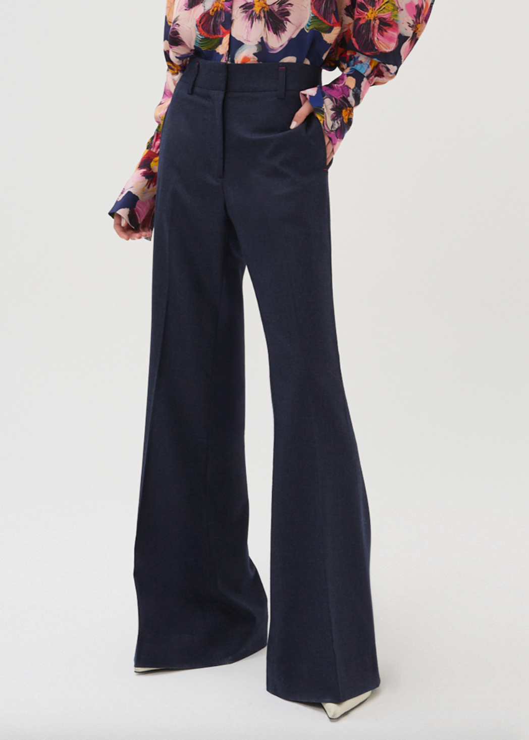 Person wearing Maria Cher Lou Sam Pants in Marine Wool