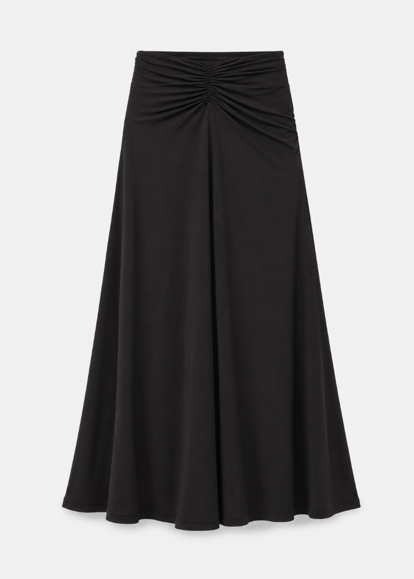 Maria Cher Tigre Harlee Midi Skirt in Black Jersey