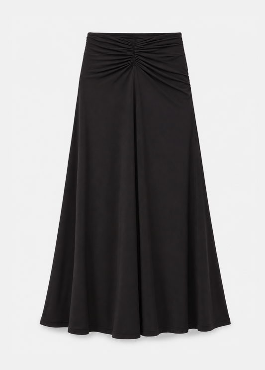 Maria Cher Tigre Harlee Midi Skirt in Black Jersey