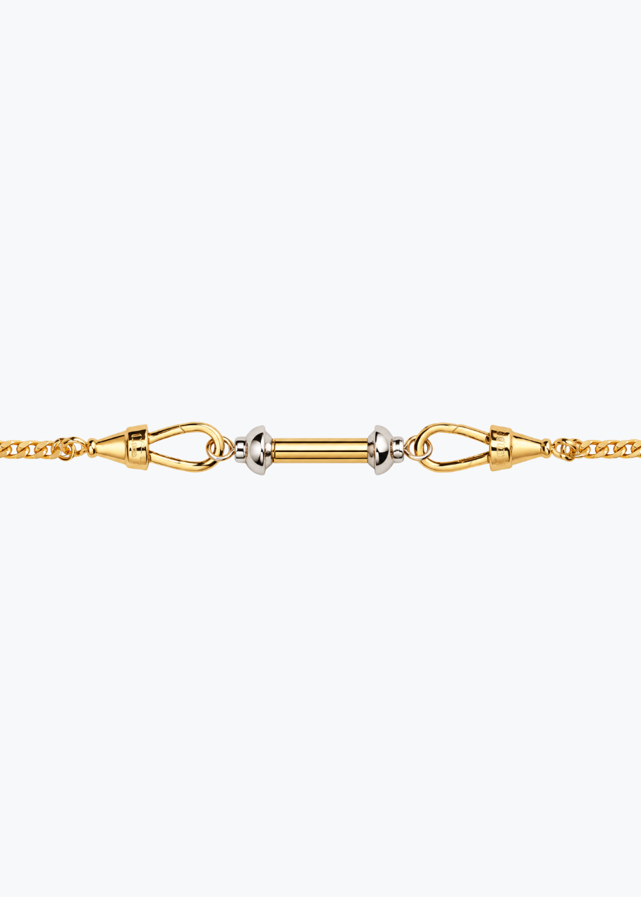 Marie Lichtenberg Womens Fine Jewelry 18k gold Small Bicolor Connector Stick Pendant