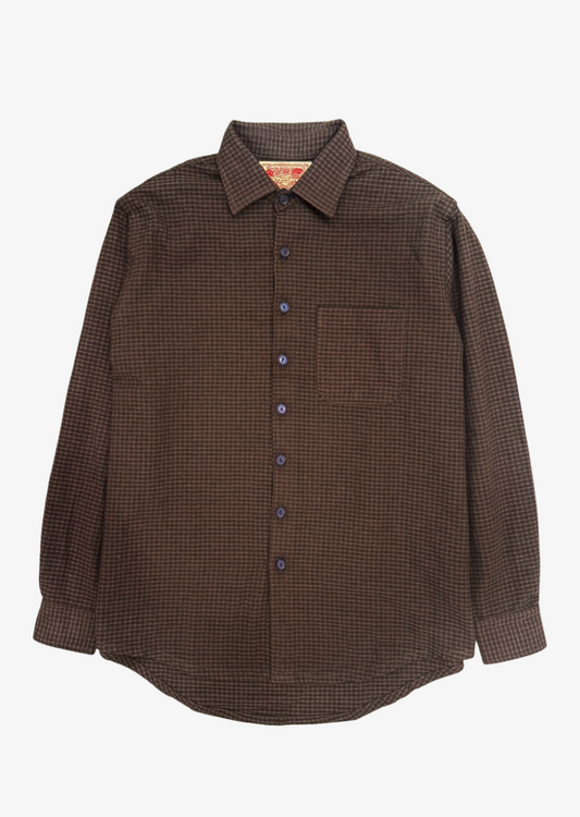 Monostereo Wooly Gingham 1-Pocket Shirt in Cocoa