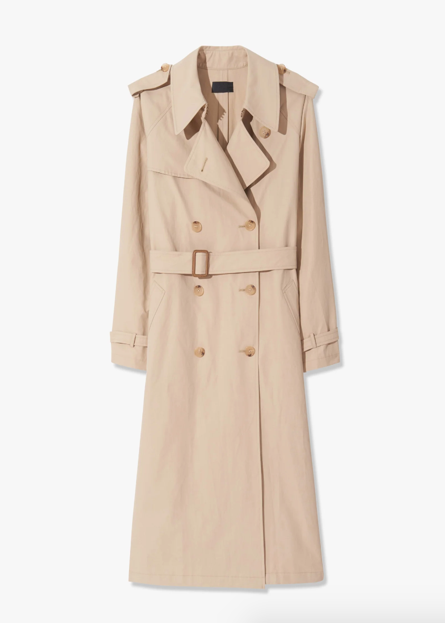 Nili Lotan Cotton Nylon Tanner Trench Coat in Khaki