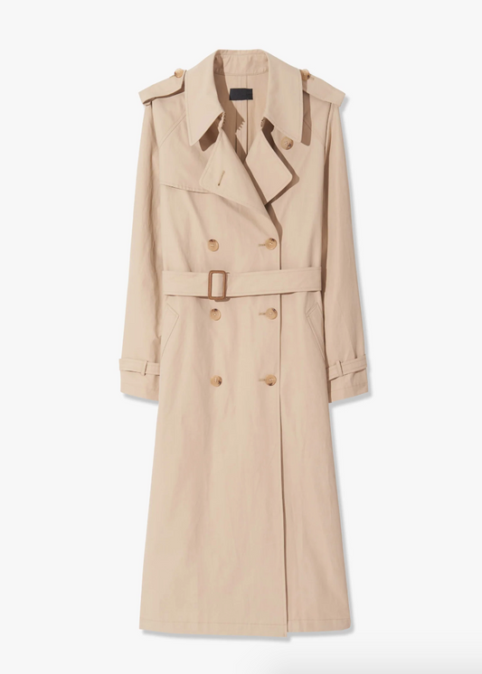Nili Lotan Cotton Nylon Tanner Trench Coat in Khaki